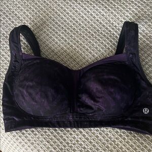 lululemon Purple and Black Tata Tamer Sports Bra